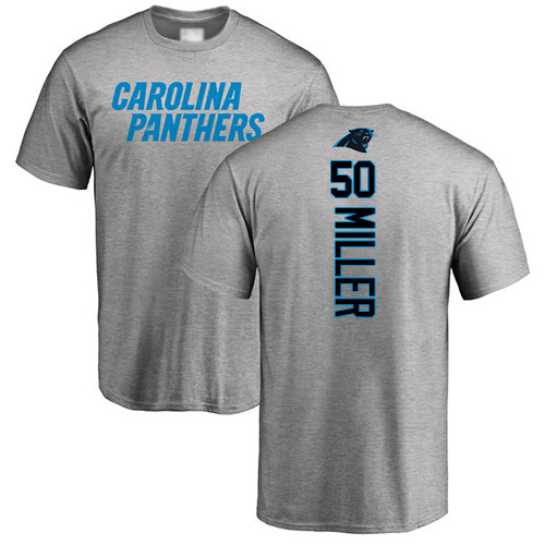 Carolina Panthers Men Ash Christian Miller Backer NFL Football #50 T Shirt